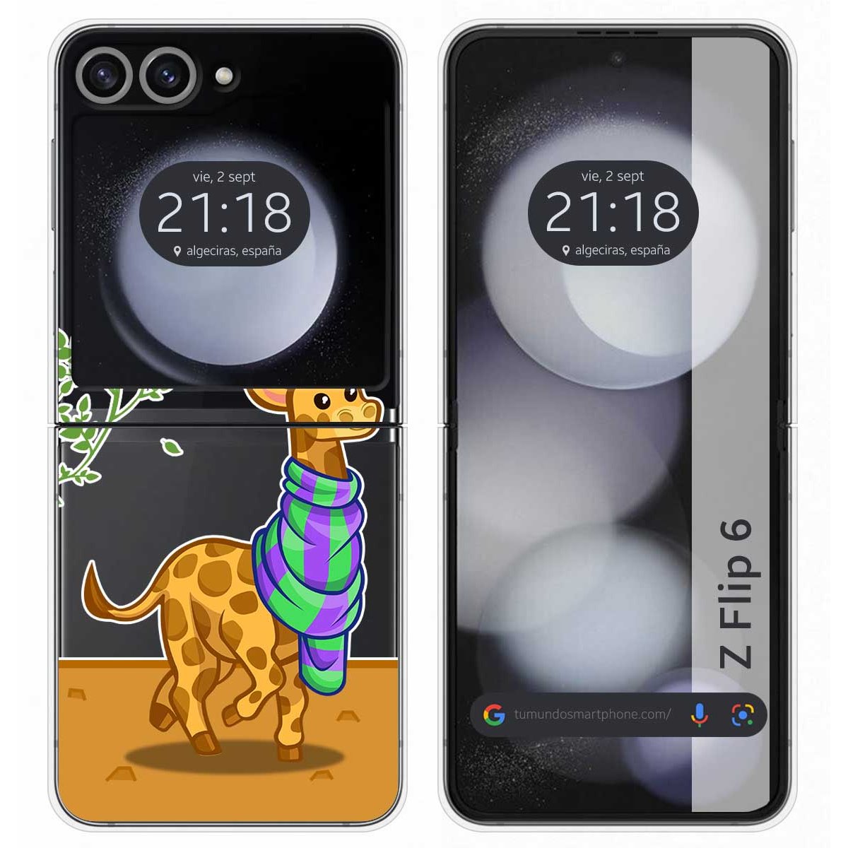 Funda Carcasa Dura Transparente para Samsung Galaxy Z Flip 6 5G diseño Jirafa Dibujos