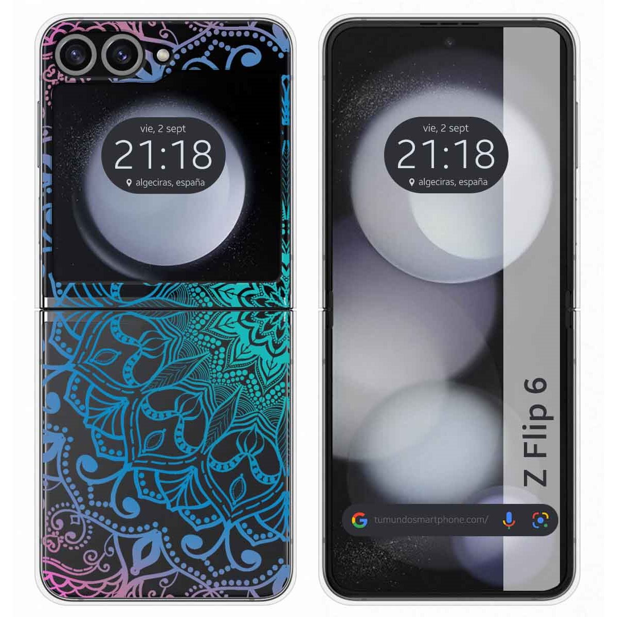 Funda Carcasa Dura Transparente para Samsung Galaxy Z Flip 6 5G diseño Mandala Dibujos