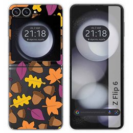 Funda Carcasa Dura Transparente para Samsung Galaxy Z Flip 6 5G diseño Otoño Dibujos