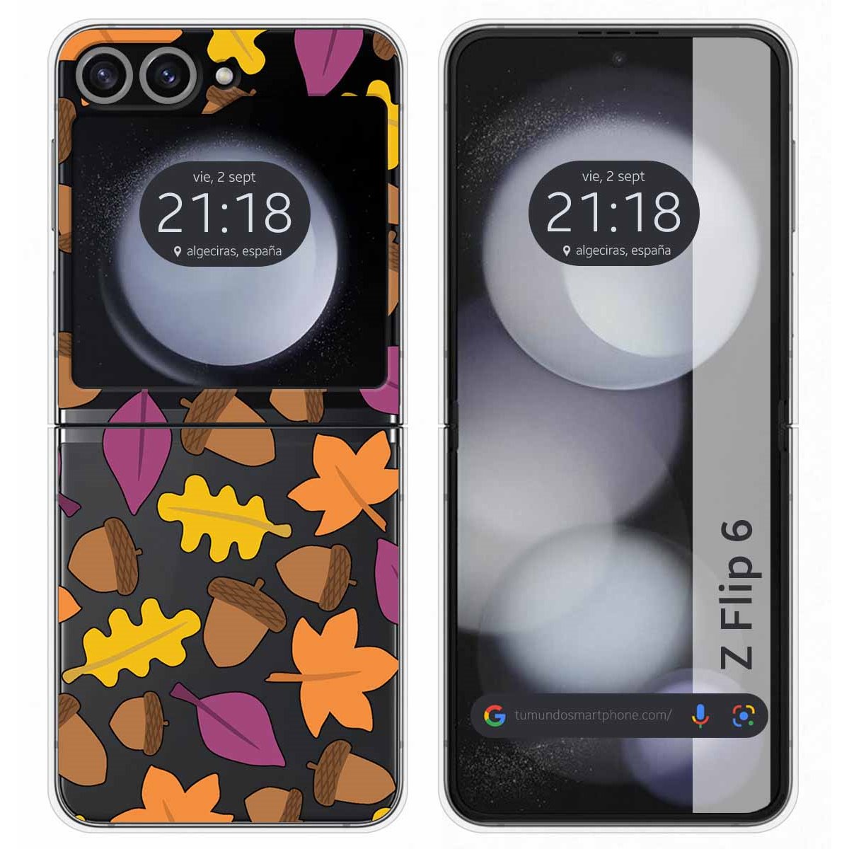 Funda Carcasa Dura Transparente para Samsung Galaxy Z Flip 6 5G diseño Otoño Dibujos