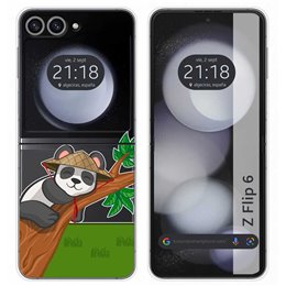 Funda Carcasa Dura Transparente para Samsung Galaxy Z Flip 6 5G diseño Panda Dibujos