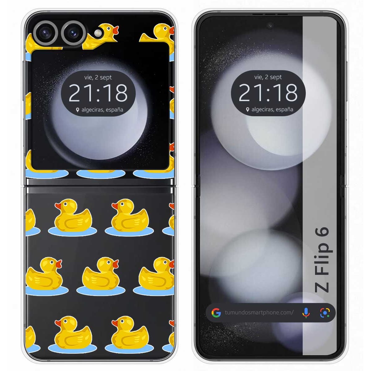 Funda Carcasa Dura Transparente para Samsung Galaxy Z Flip 6 5G diseño Pato Dibujos