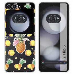 Funda Carcasa Dura Transparente para Samsung Galaxy Z Flip 6 5G diseño Piña Dibujos