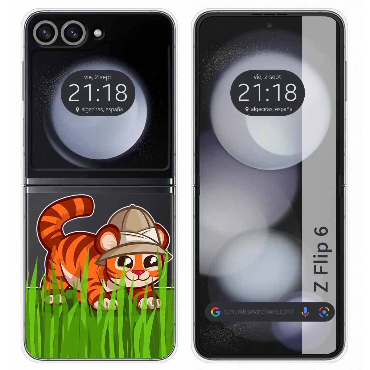 Funda Carcasa Dura Transparente para Samsung Galaxy Z Flip 6 5G diseño Tigre Dibujos