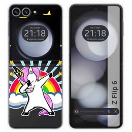 Funda Carcasa Dura Transparente para Samsung Galaxy Z Flip 6 5G diseño Unicornio Dibujos