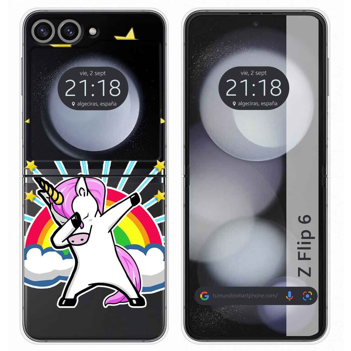 Funda Carcasa Dura Transparente para Samsung Galaxy Z Flip 6 5G diseño Unicornio Dibujos