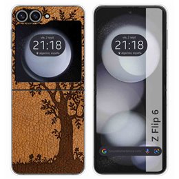 Funda Carcasa Dura para Samsung Galaxy Z Flip 6 5G diseño Cuero 03 Dibujos