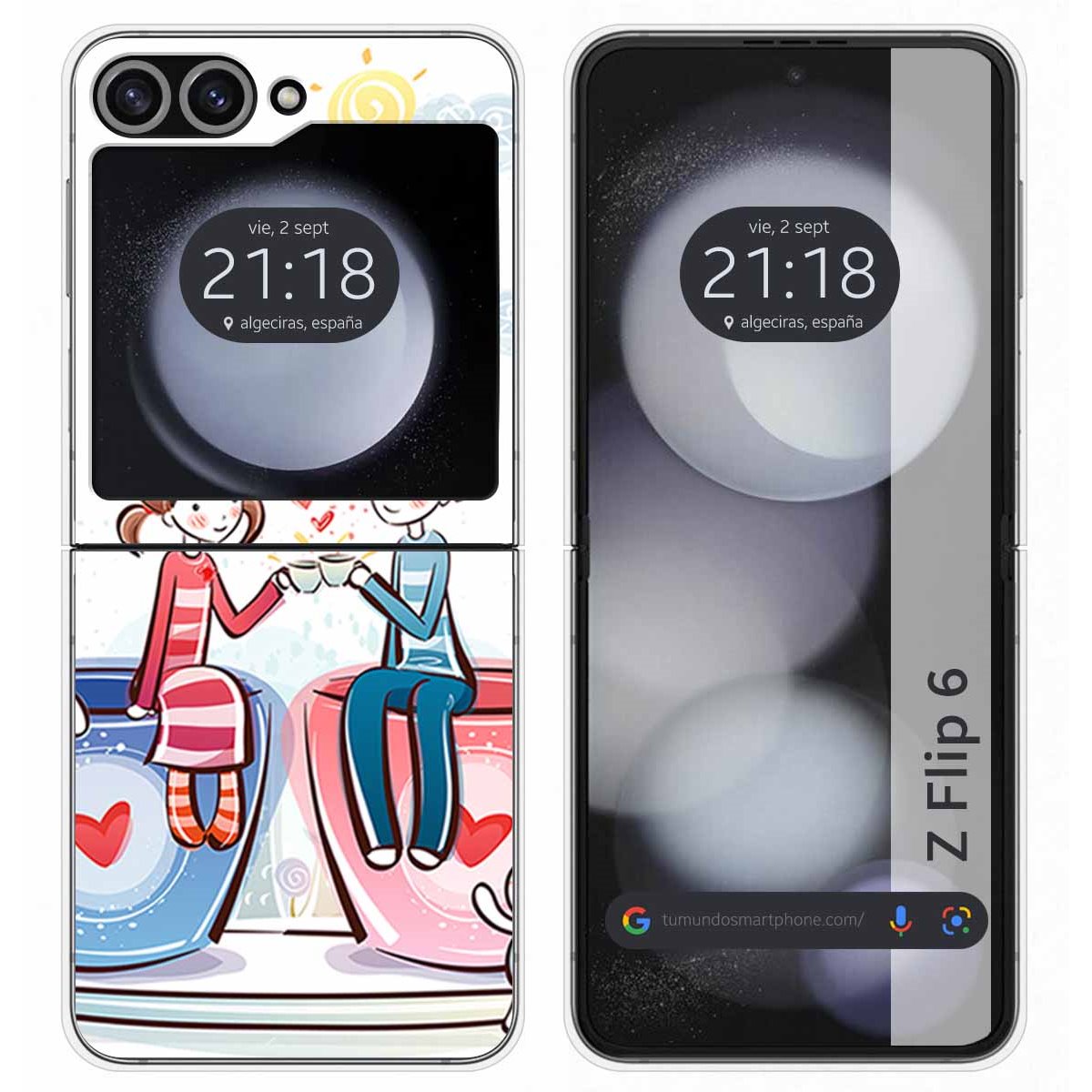 Funda Carcasa Dura para Samsung Galaxy Z Flip 6 5G diseño Café Dibujos