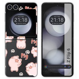 Funda Carcasa Dura para Samsung Galaxy Z Flip 6 5G diseño Cerdos Dibujos