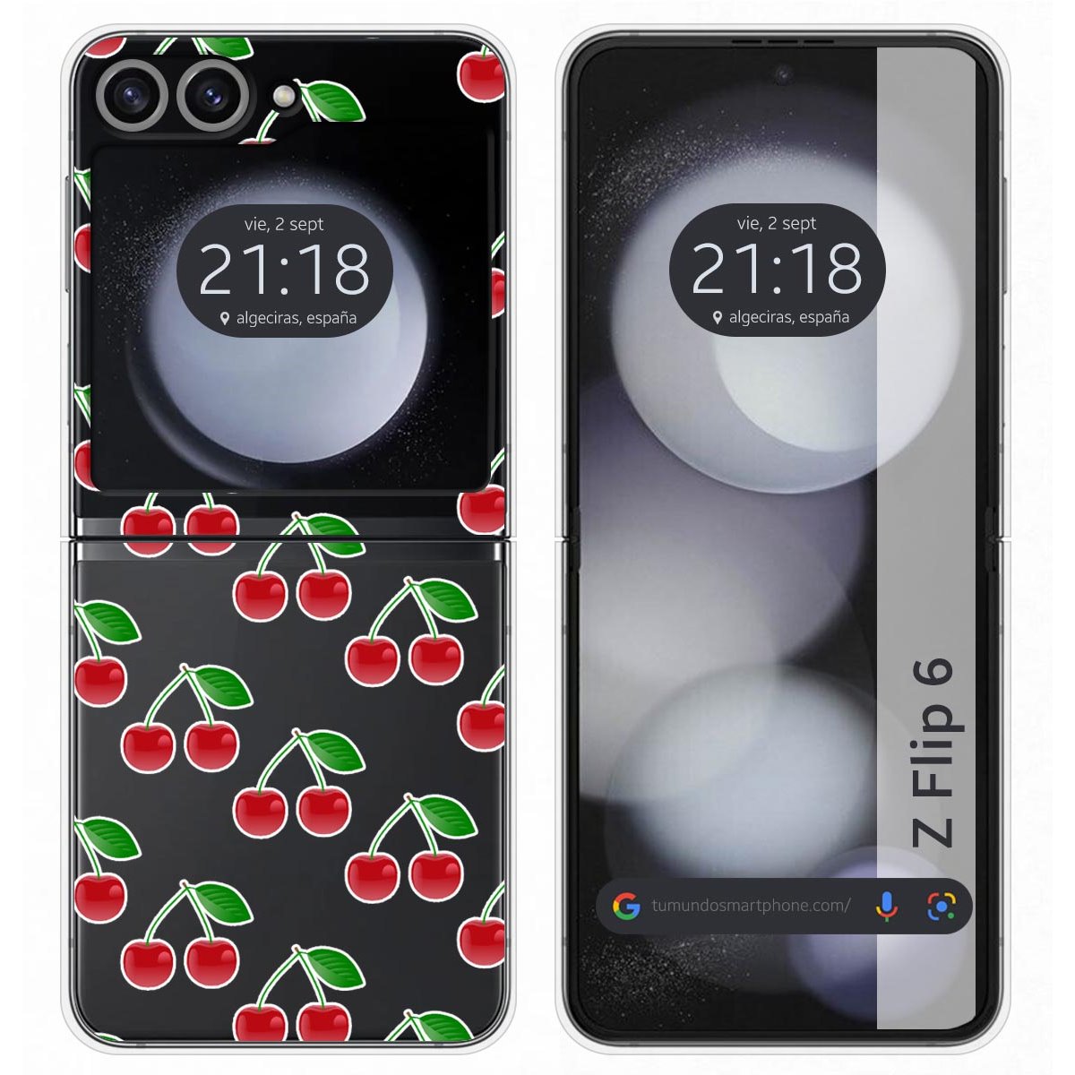 Funda Carcasa Dura para Samsung Galaxy Z Flip 6 5G diseño Cerezas Dibujos