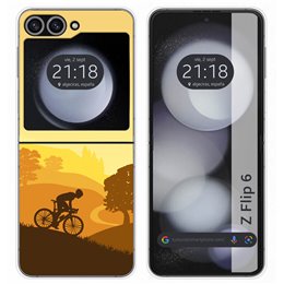 Funda Carcasa Dura para Samsung Galaxy Z Flip 6 5G diseño Ciclista Dibujos