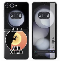 Funda Carcasa Dura para Samsung Galaxy Z Flip 6 5G diseño Mujer Escalada Dibujos