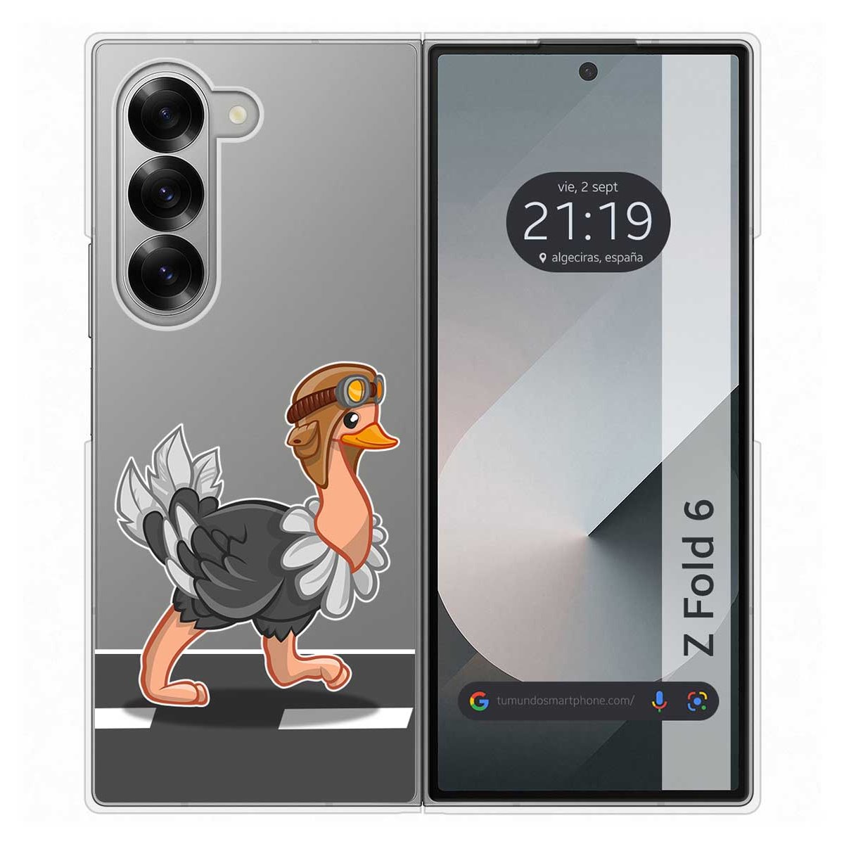 Funda Carcasa Dura Transparente para Samsung Galaxy Z Fold 6 5G diseño Avestruz Dibujos