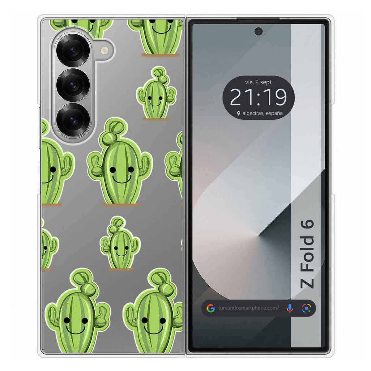 Funda Carcasa Dura Transparente para Samsung Galaxy Z Fold 6 5G diseño Cactus Dibujos