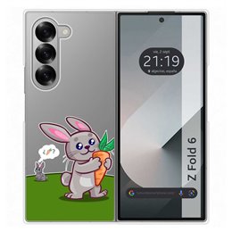 Funda Carcasa Dura Transparente para Samsung Galaxy Z Fold 6 5G diseño Conejo Dibujos