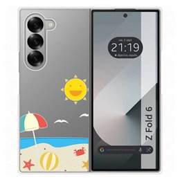 Funda Carcasa Dura Transparente para Samsung Galaxy Z Fold 6 5G diseño Playa Dibujos