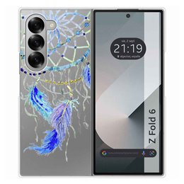 Funda Carcasa Dura Transparente para Samsung Galaxy Z Fold 6 5G diseño Plumas Dibujos