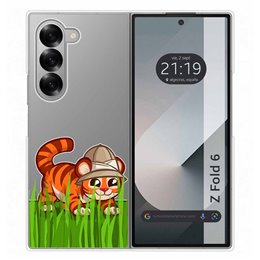 Funda Carcasa Dura Transparente para Samsung Galaxy Z Fold 6 5G diseño Tigre Dibujos