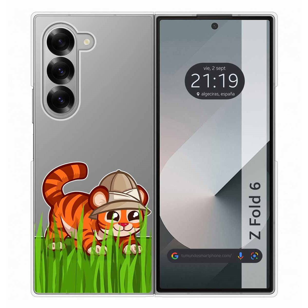 Funda Carcasa Dura Transparente para Samsung Galaxy Z Fold 6 5G diseño Tigre Dibujos