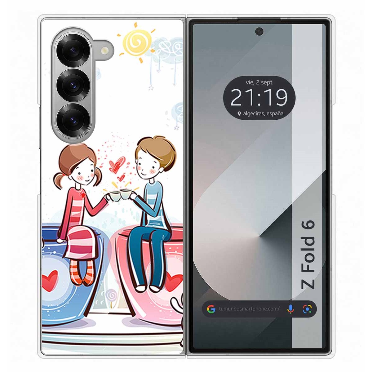 Funda Carcasa Dura para Samsung Galaxy Z Fold 6 5G diseño Café Dibujos