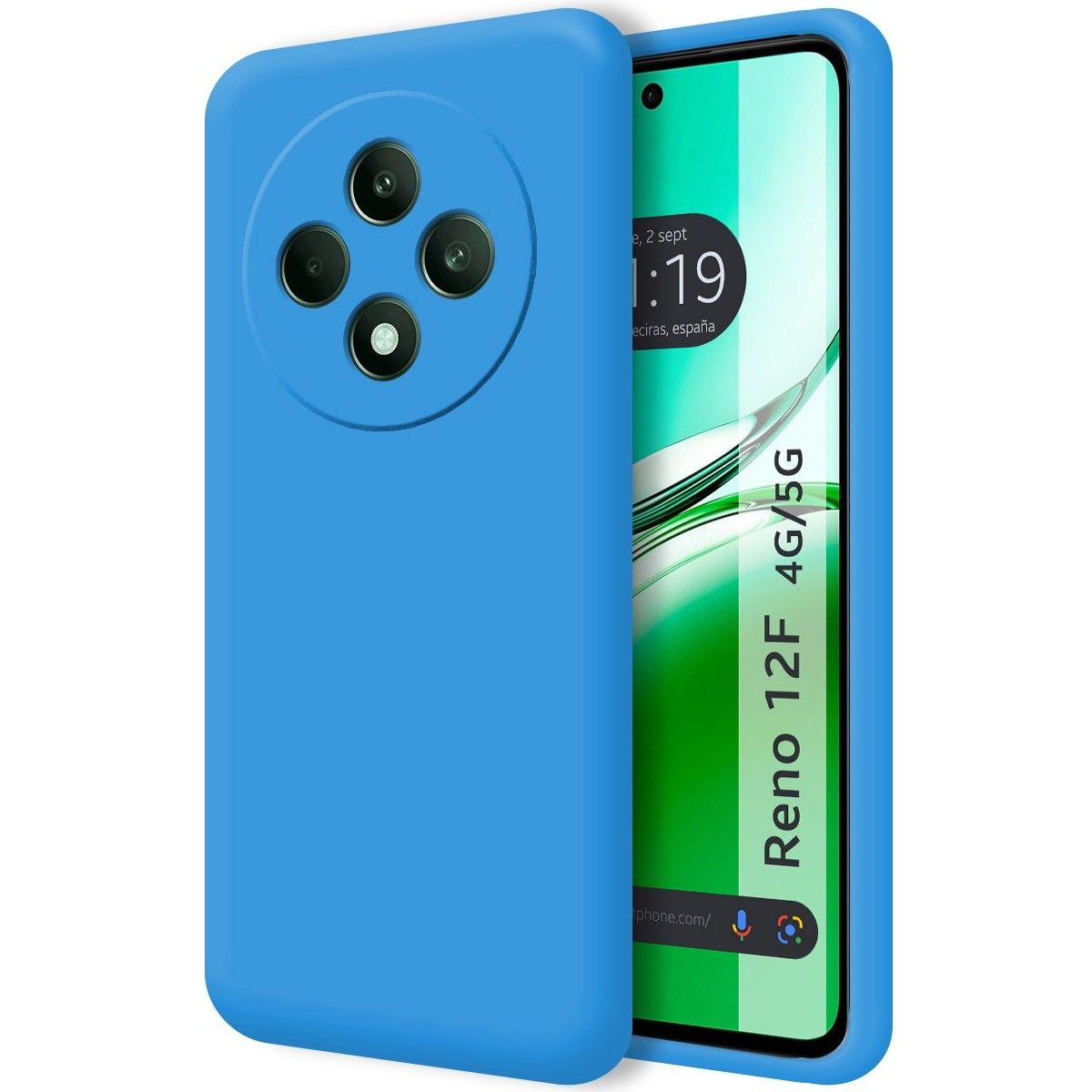 Funda Silicona Líquida Ultra Suave para Oppo Reno 12F 4G / 12 F 5G color Azul