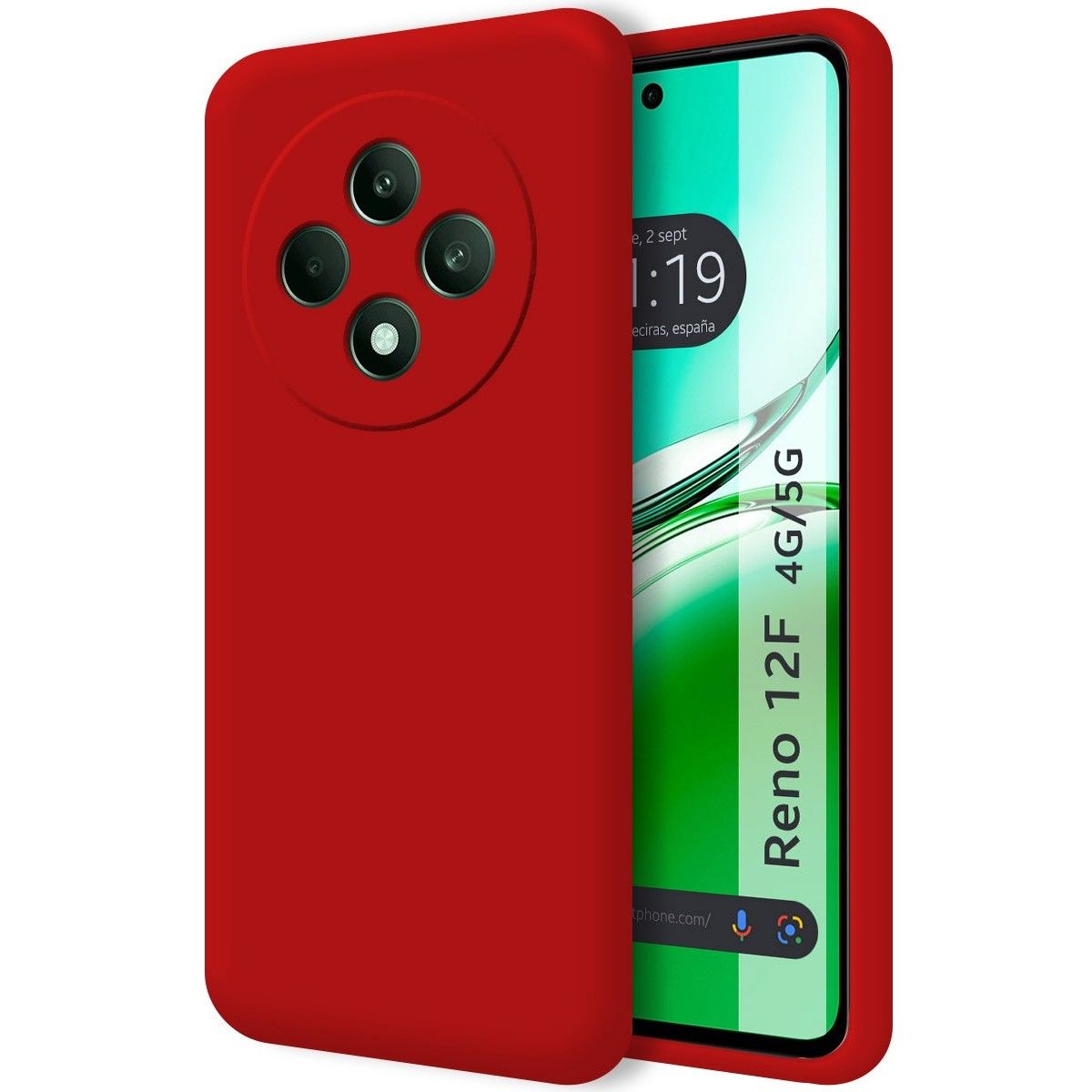 Funda Silicona Líquida Ultra Suave para Oppo Reno 12F 4G / 12 F 5G color Roja