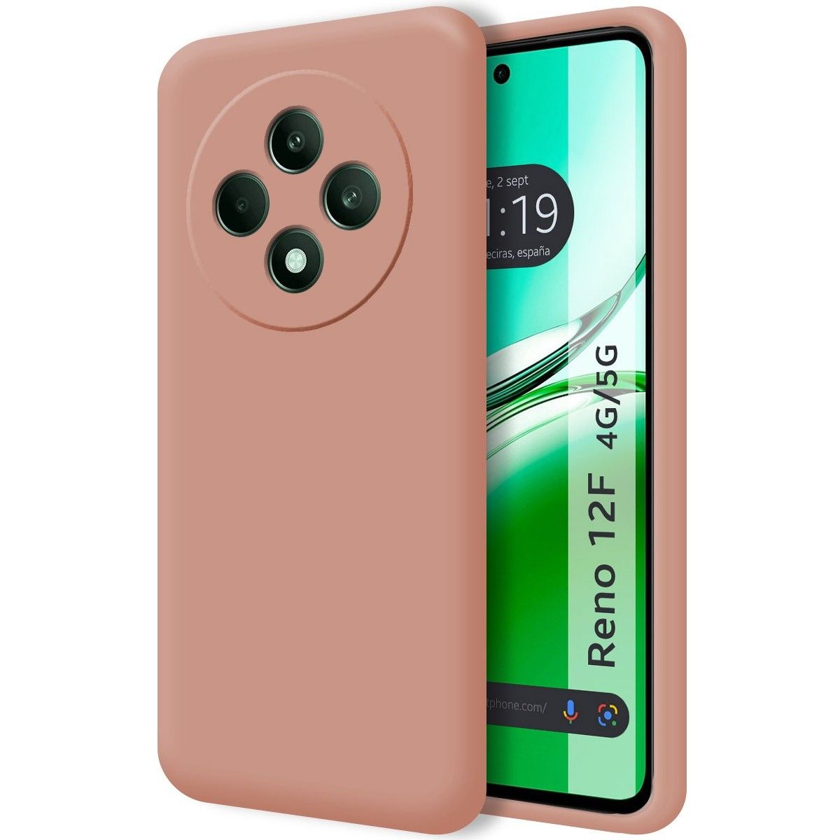 Funda Silicona Líquida Ultra Suave para Oppo Reno 12F 4G / 12 F 5G color Rosa