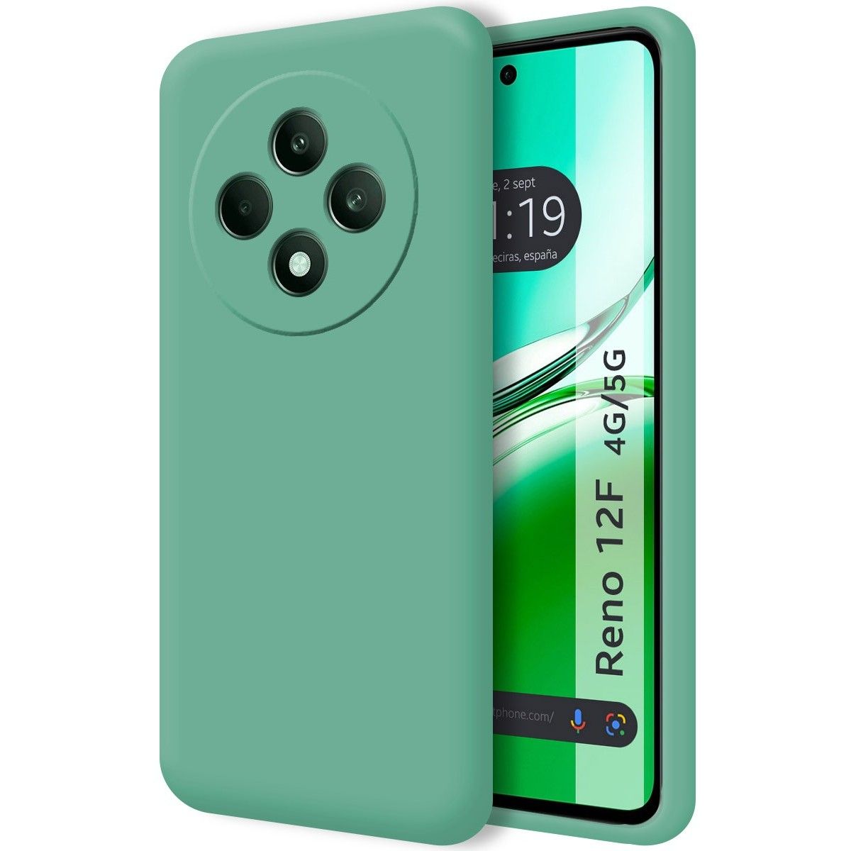 Funda Silicona Líquida Ultra Suave para Oppo Reno 12F 4G / 12 F 5G color Verde