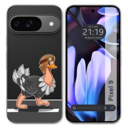 Funda Silicona Transparente para Google Pixel 9 5G diseño Avestruz Dibujos