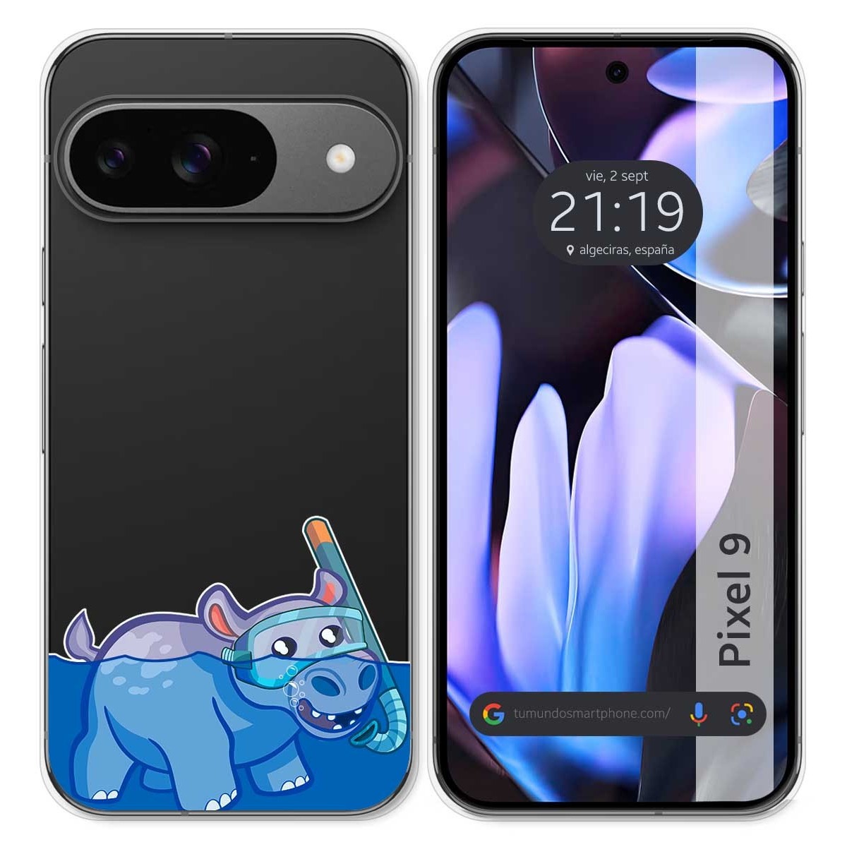 Funda Silicona Transparente para Google Pixel 9 5G diseño Hipo Dibujos