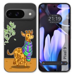 Funda Silicona Transparente para Google Pixel 9 5G diseño Jirafa Dibujos