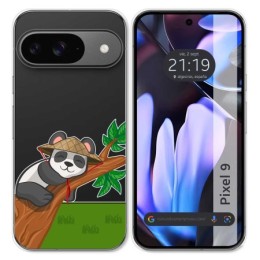 Funda Silicona Transparente para Google Pixel 9 5G diseño Panda Dibujos