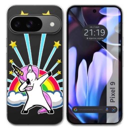 Funda Silicona Transparente para Google Pixel 9 5G diseño Unicornio Dibujos