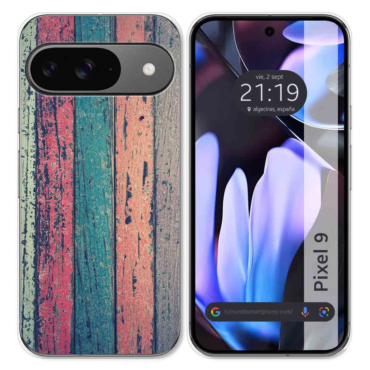 Funda Silicona para Google Pixel 9 5G diseño Madera 10 Dibujos