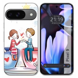 Funda Silicona para Google Pixel 9 5G diseño Café Dibujos