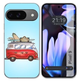 Funda Silicona para Google Pixel 9 5G diseño Furgoneta Dibujos