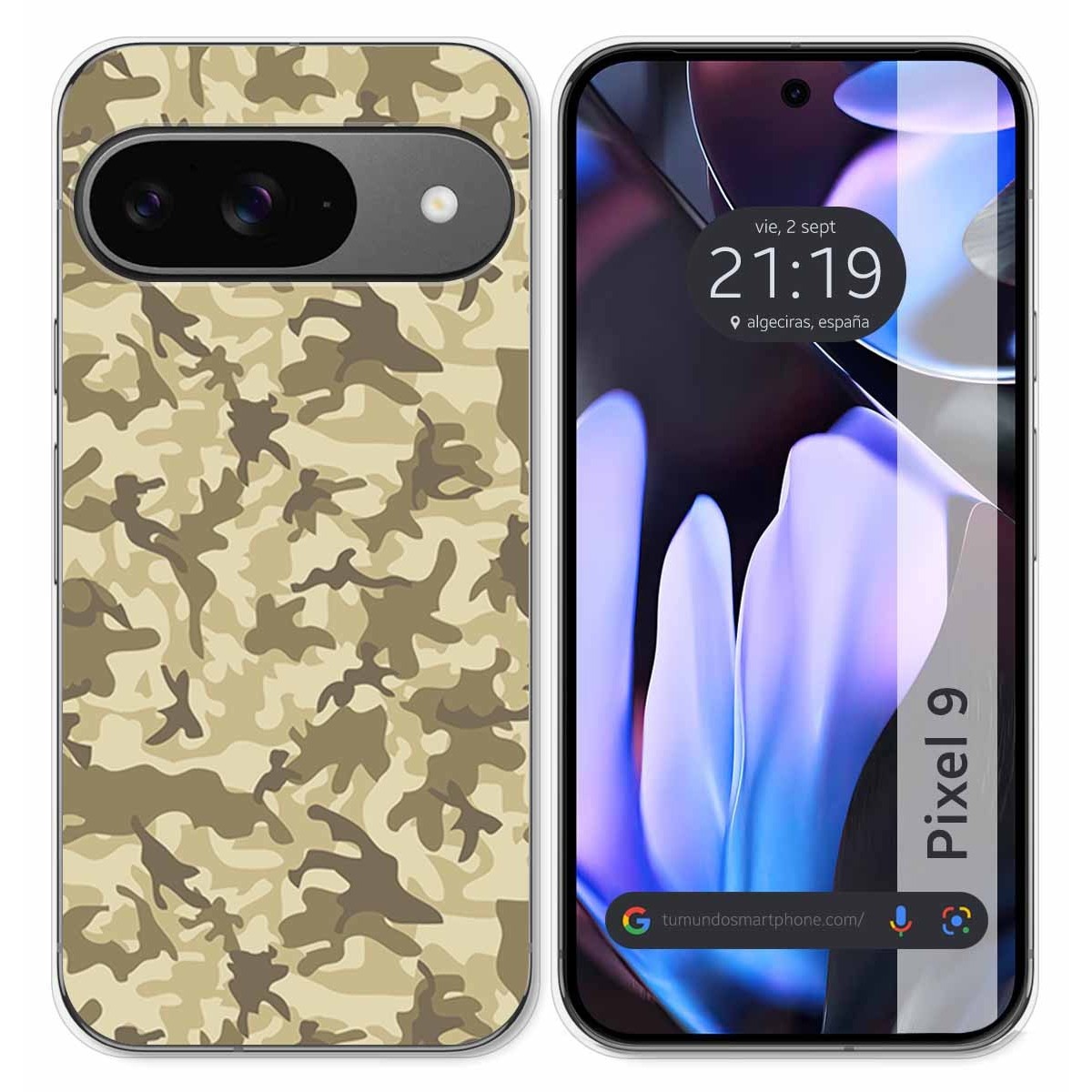 Funda Silicona para Google Pixel 9 5G diseño Sand Camuflaje Dibujos