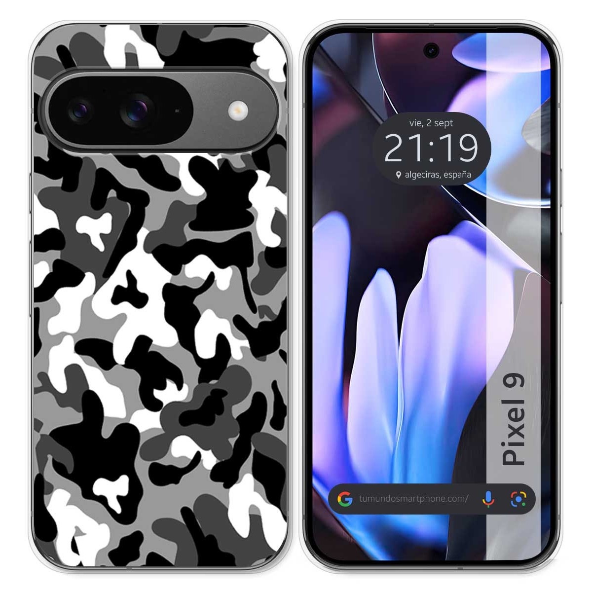 Funda Silicona para Google Pixel 9 5G diseño Snow Camuflaje Dibujos