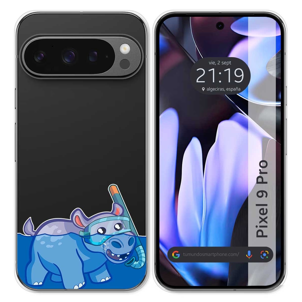 Funda Silicona Transparente para Google Pixel 9 Pro 5G diseño Hipo Dibujos