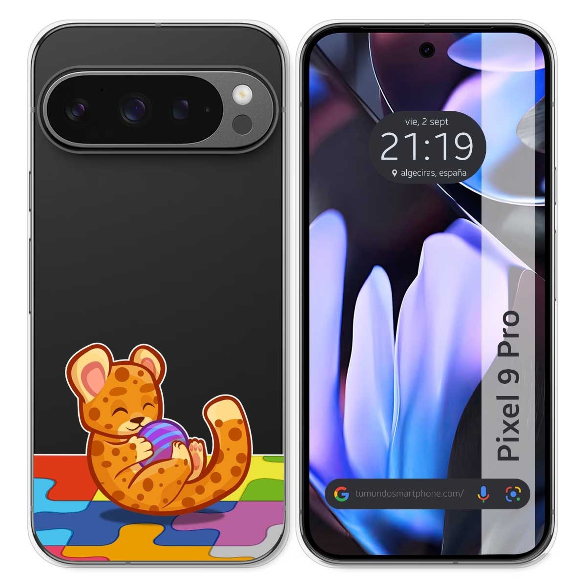 Funda Silicona Transparente para Google Pixel 9 Pro 5G diseño Leopardo Dibujos