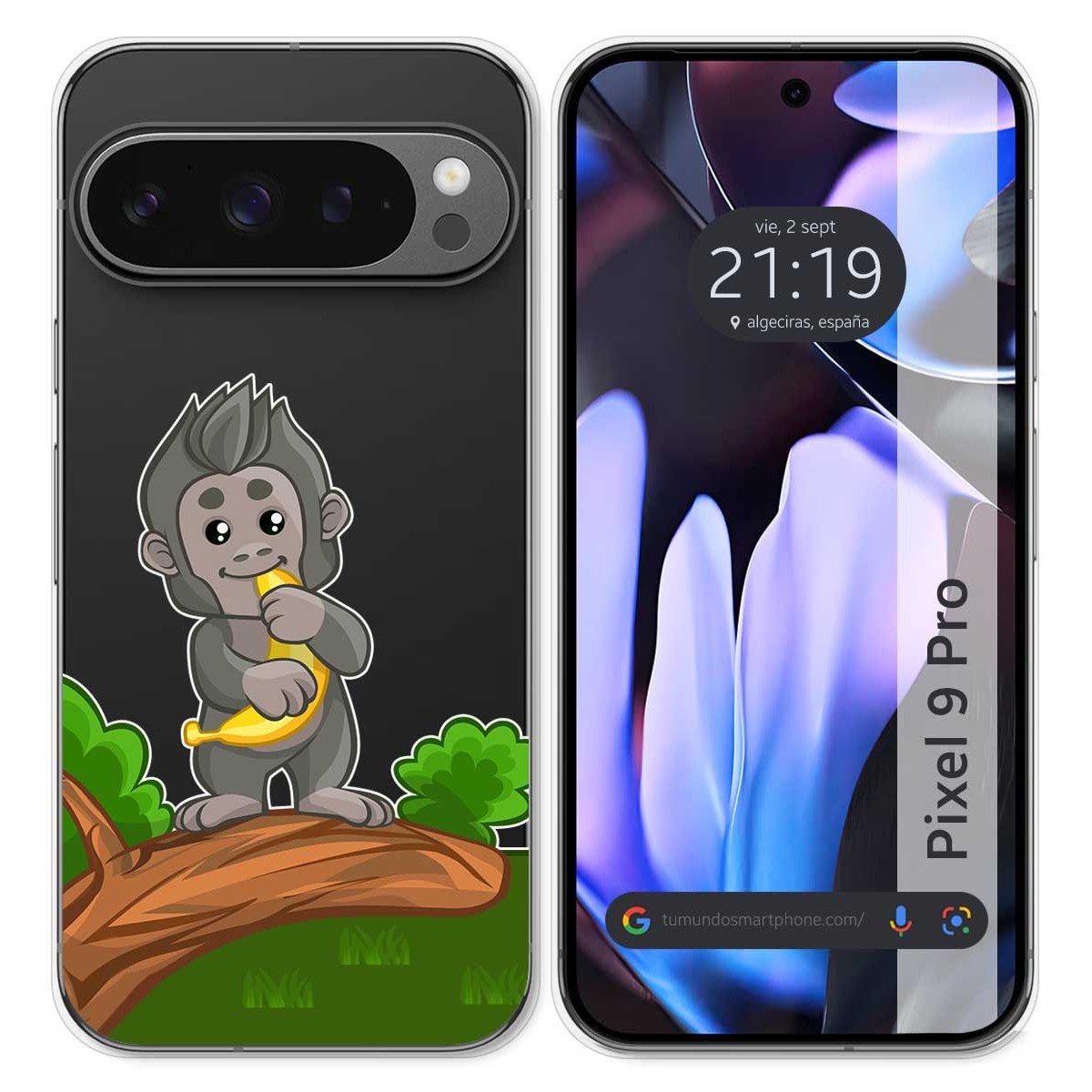 Funda Silicona Transparente para Google Pixel 9 Pro 5G diseño Mono Dibujos