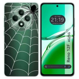 Funda Silicona Transparente para Oppo Reno 12F 4G / 12 F 5G diseño Araña Dibujos