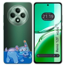 Funda Silicona Transparente para Oppo Reno 12F 4G / 12 F 5G diseño Hipo Dibujos