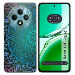 Funda Silicona Transparente para Oppo Reno 12F 4G / 12 F 5G diseño Mandala Dibujos