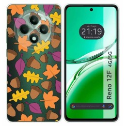 Funda Silicona Transparente para Oppo Reno 12F 4G / 12 F 5G diseño Otoño Dibujos