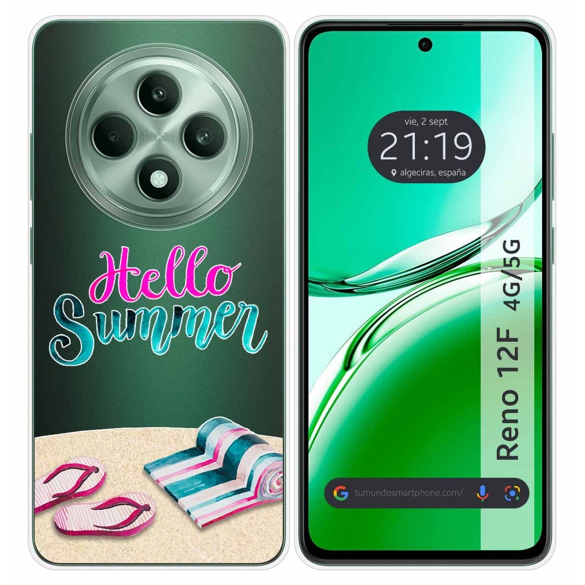 Funda Silicona Transparente para Oppo Reno 12F 4G / 12 F 5G diseño Summer Dibujos