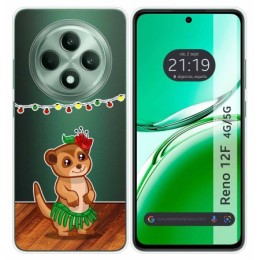 Funda Silicona Transparente para Oppo Reno 12F 4G / 12 F 5G diseño Suricata Dibujos