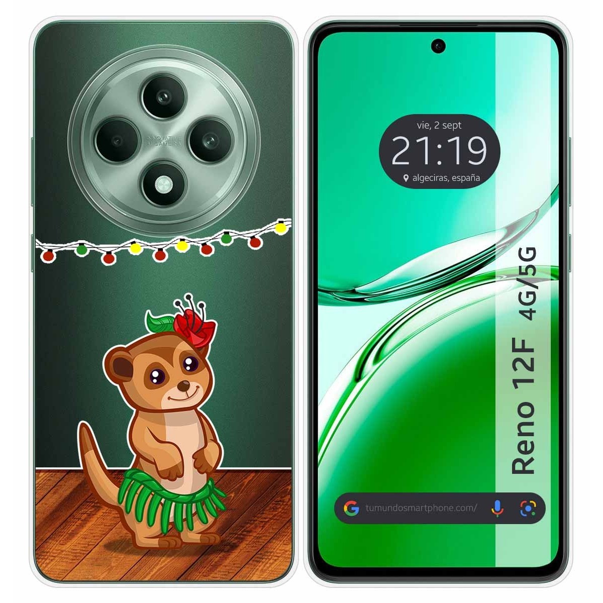 Funda Silicona Transparente para Oppo Reno 12F 4G / 12 F 5G diseño Suricata Dibujos