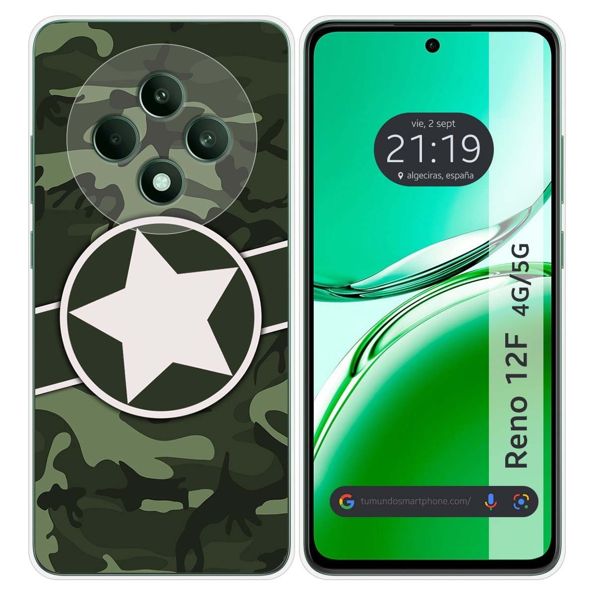 Funda Silicona para Oppo Reno 12F 4G / 12 F 5G diseño Camuflaje 01 Dibujos