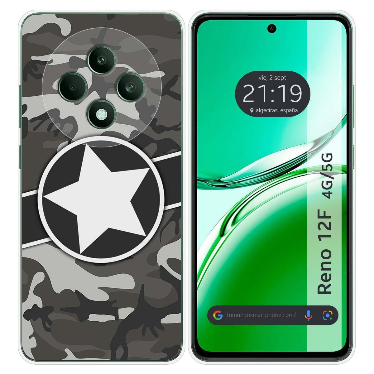 Funda Silicona para Oppo Reno 12F 4G / 12 F 5G diseño Camuflaje 02 Dibujos